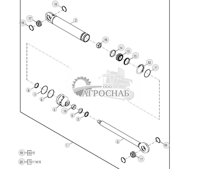 Angle Cylinder and Component Parts, Power Angle Tilt (PAT), Charcoal - ST840652 528.jpg